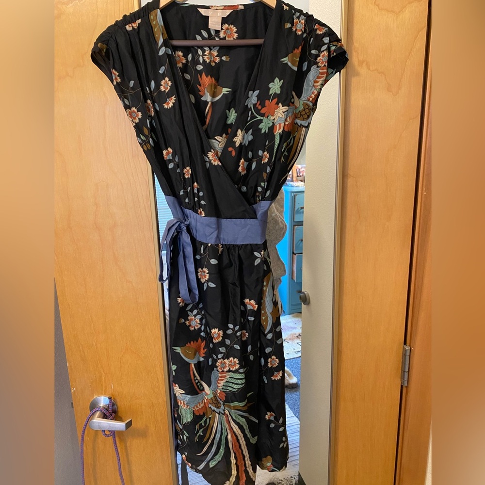 Hype 100% silk wrap dress